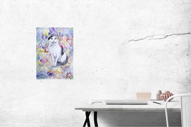 Kot w irysach - wizualizacja pracy autora Marta Horodniczy