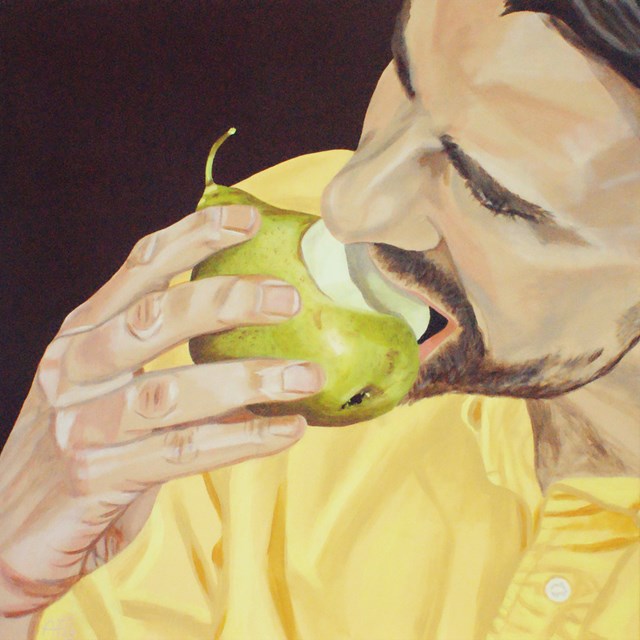 Living room painting by Anna Franczuk titled  A man with a pear