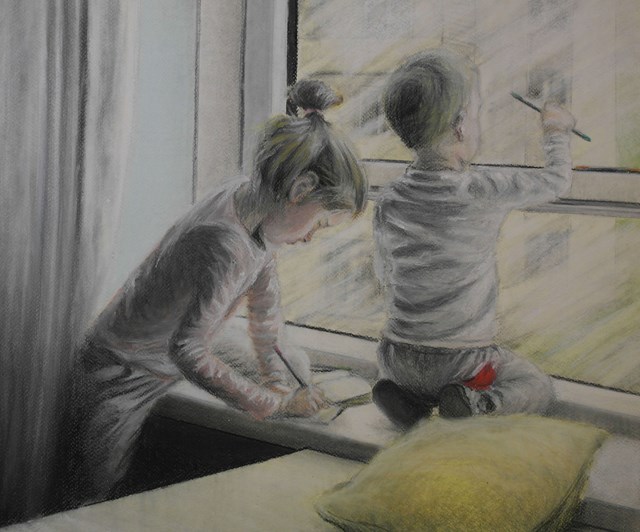 Obraz do salonu artysty Bartłomiej Sita pod tytułem Przy oknie II