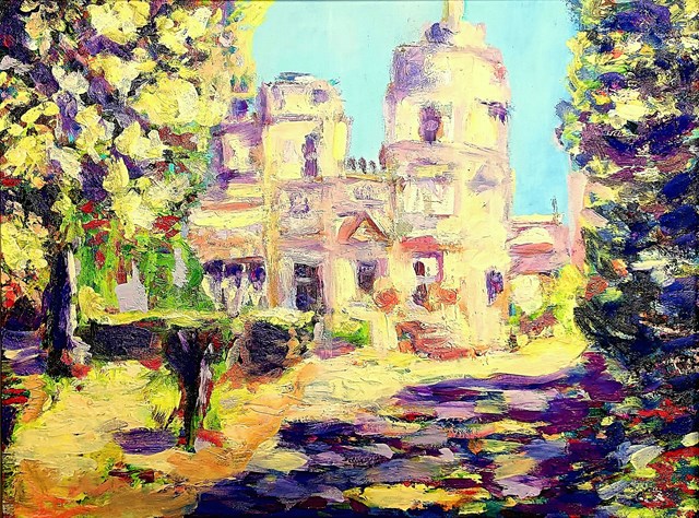 Living room painting by Aleksandra Hanaj-Podgórska titled Palace in Mieczownica