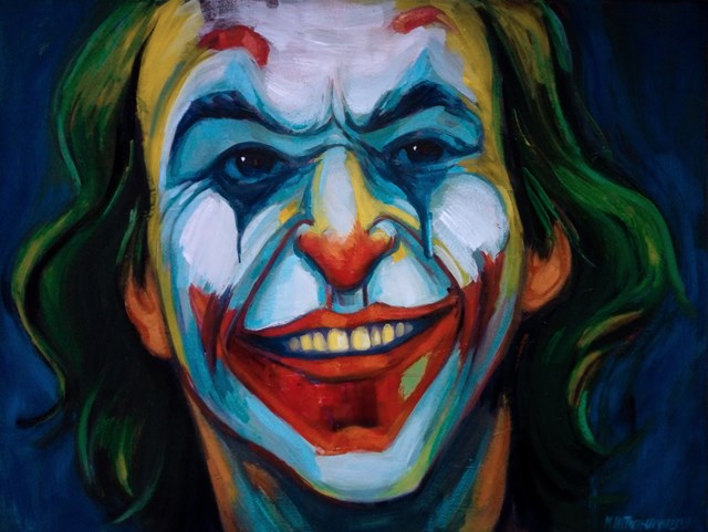 Living room painting by Marzena Hettich-Uryszek titled Joker