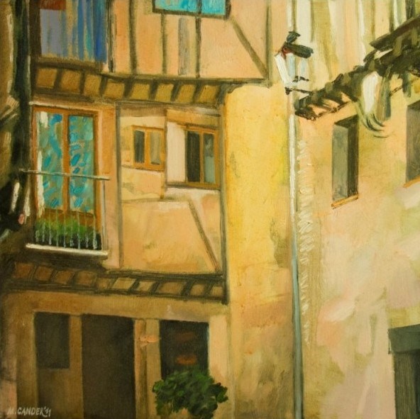 Living room painting by Michał Cander titled Illuminated Golden Ugier