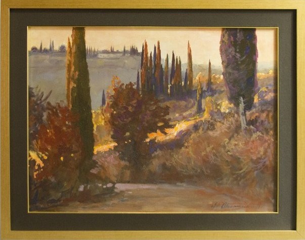 Living room painting by Stanisław Chomiczewski titled Tuscany