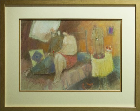 Living room painting by Czesław Gałużny titled For two