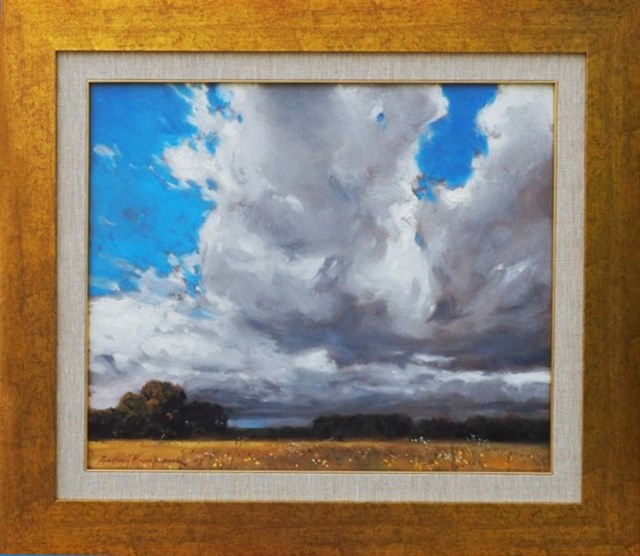 Living room painting by Andrzej Kacperek titled Clouds In Spale