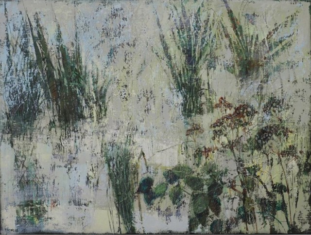 Living room painting by Halina Nowicka titled Spring Meadow