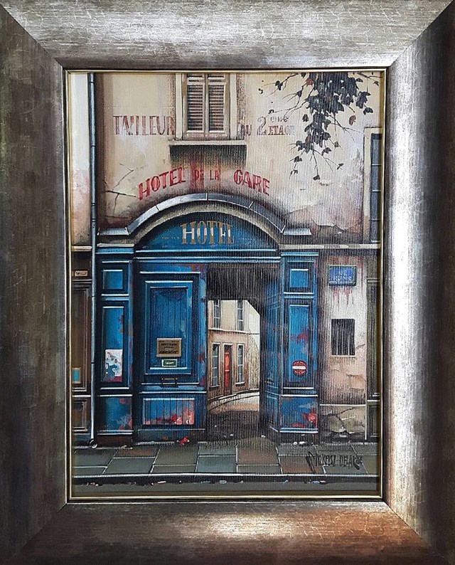 Obraz do salonu artysty Jan Stokfisz Delarue pod tytułem Hotel de la Gare