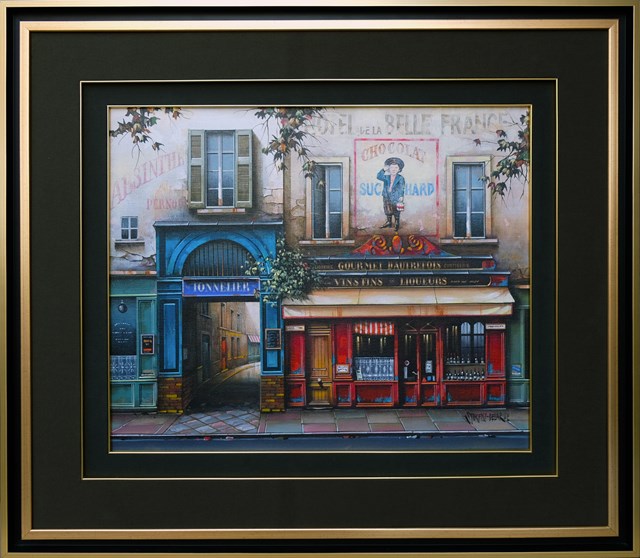 Living room painting by Jan Stokfisz Delarue titled Hotel de la Belle France