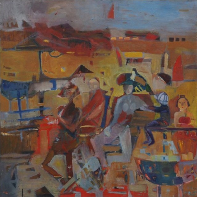 Living room painting by Grażyna Zarzecka titled On the beach