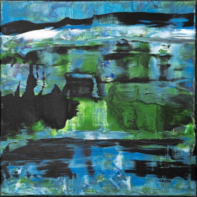 Living room painting by Edyta Dzierż titled Thought Expression #22