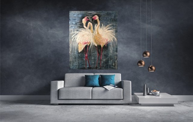 Flamingi - wizualizacja pracy autora Monika Kargol
