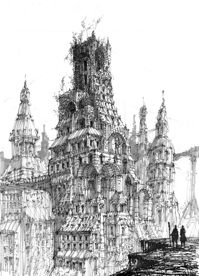Grafika do salonu artysty Igor Olszewski pod tytułem Zaginiony zamek