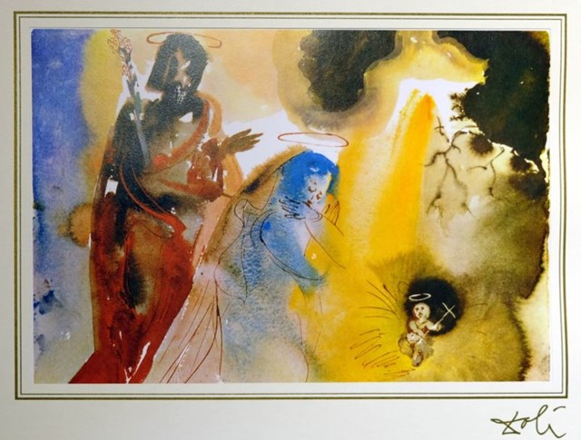 Grafika do salonu artysty Salvador Dali pod tytułem Matthew 1;25 z teki "40 Paintings of the Bible"