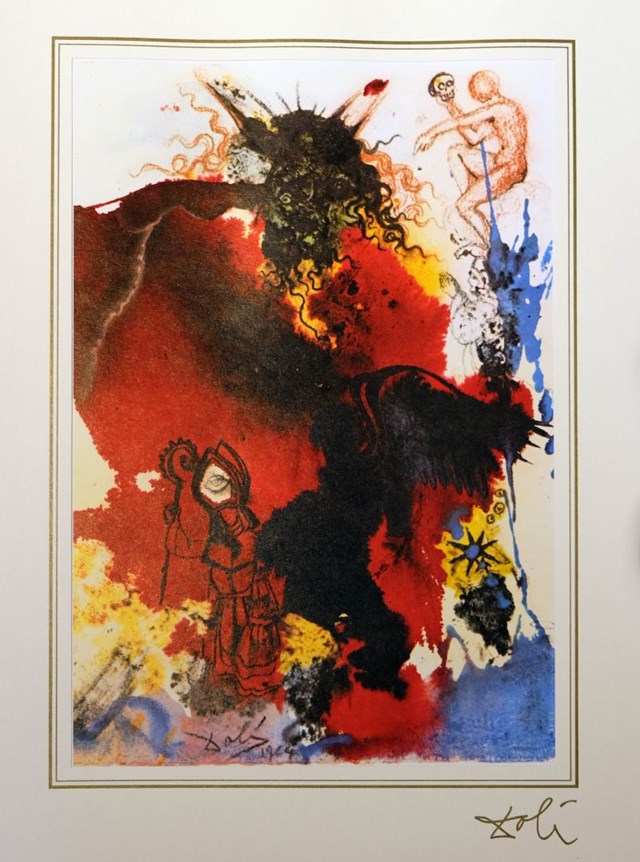 Grafika do salonu artysty Salvador Dali pod tytułem Mattew 4; 1 z teki "40 Paintings of the Bible"