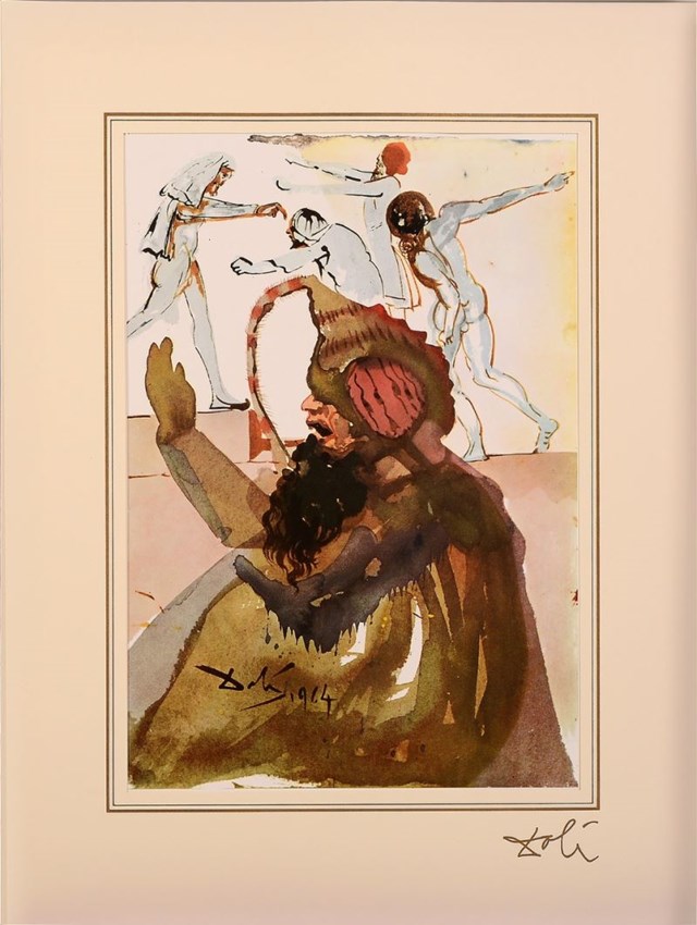 Grafika do salonu artysty Salvador Dali pod tytułem Genesis 37; 28, 34 - 36 z teki "40 Paintings of the Bible"