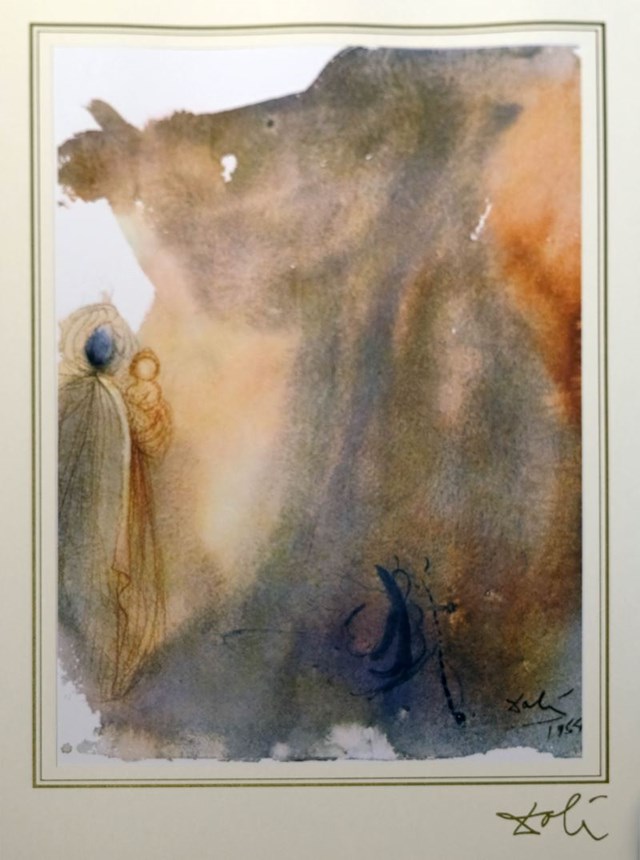 Grafika do salonu artysty Salvador Dali pod tytułem Isaiah 7; 14 z teki "40 Paintings of the Bible"