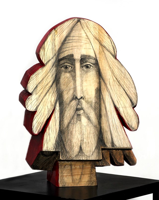 Rzeźba do salonu artysty Leszek Kuchniak pod tytułem Głowa Jana