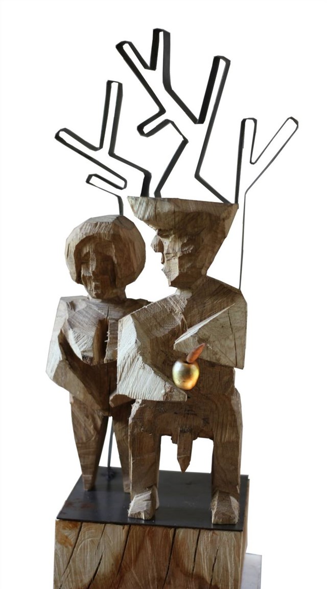 Rzeźba do salonu artysty Zbigniew Bury pod tytułem Adam i Ewa