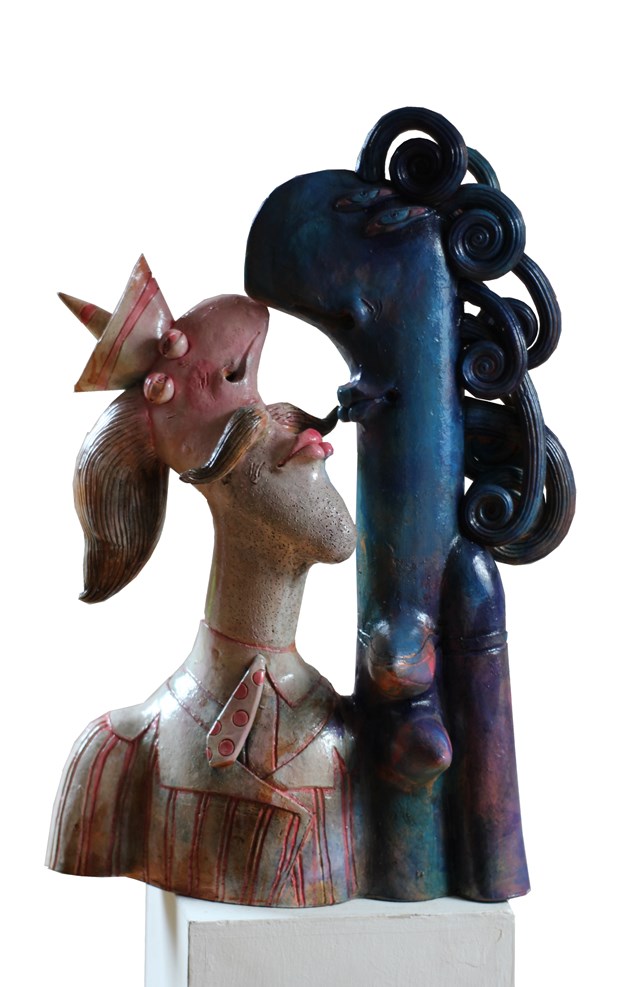 Rzeźba do salonu artysty Zbigniew Bury pod tytułem Randka z avatarem