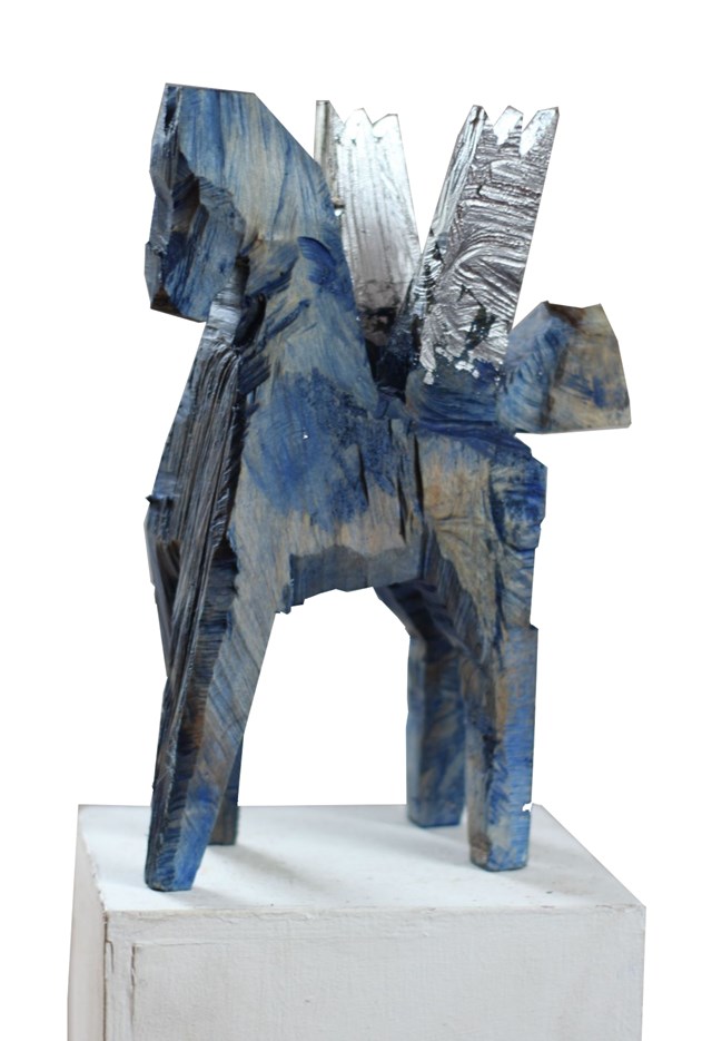 Rzeźba do salonu artysty Zbigniew Bury pod tytułem Z cyklu Koniki beskidzkie: Żywe srebra I