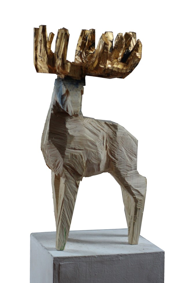 Rzeźba do salonu artysty Zbigniew Bury pod tytułem Z cyklu Zwierzaki beskidzkie: Leleń