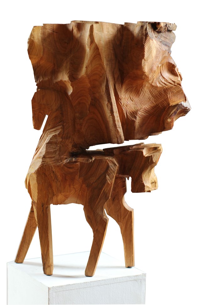 Rzeźba do salonu artysty Zbigniew Bury pod tytułem Z CYKLU KONIKI BESKIDZKIE BUREGO: Konik z Pańskiej Góry