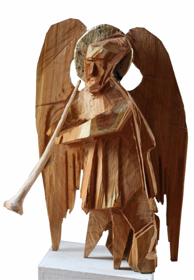 Rzeźba do salonu artysty Zbigniew Bury pod tytułem Z cyklu Anioły Beskidzkie: Anioł Biadasowy z Pańskiej Góry