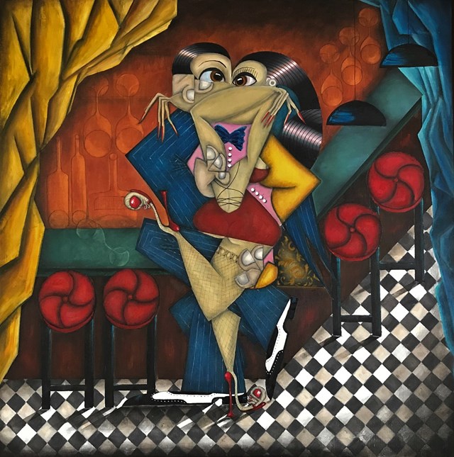 Grafika do salonu artysty Robert Jadczak pod tytułem Bar Sur - Tango travieso
