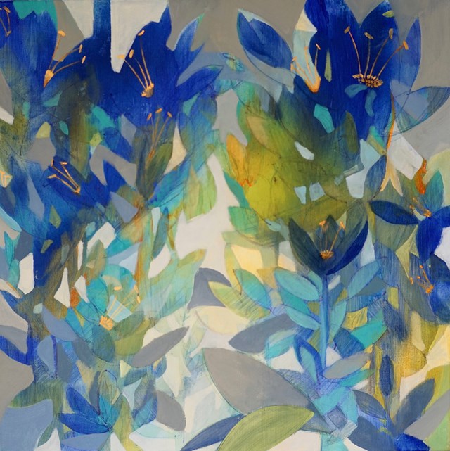 Living room painting by Aleksandra Adamczak titled The blue garden