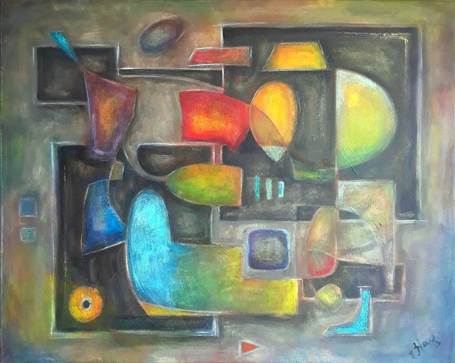 Living room painting by Ewa Najdenow titled Little issues
