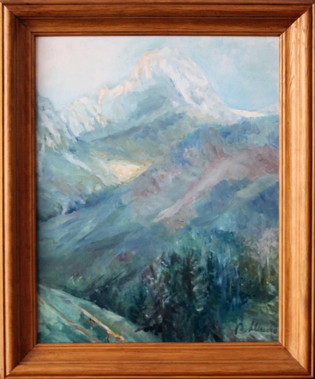 Living room painting by Renata Lichańska-Mleczko titled ,,Tatra Mountains"