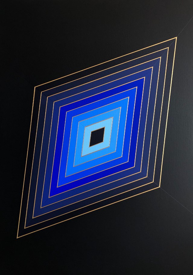 Obraz do salonu artysty Izabela Kozłowska pod tytułem Blue rhombus