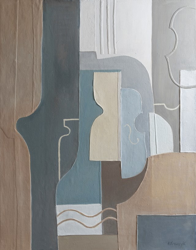 Living room painting by Agnieszka Krawczyk titled Forms No. 3