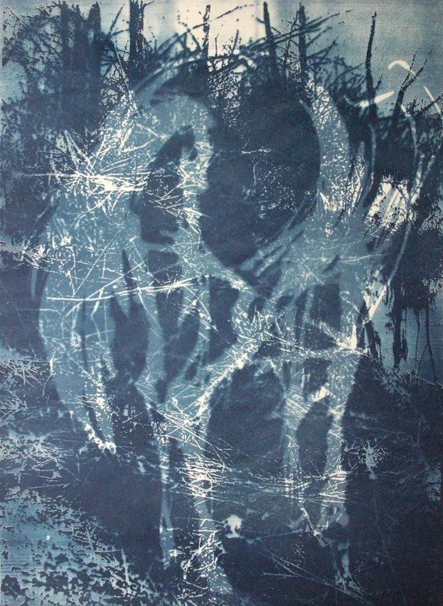 Grafika do salonu artysty Magdalena Gintowt-Juchniewicz pod tytułem leśny nocny