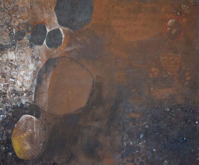 Obraz do salonu artysty Oliwia Hildebrandt pod tytułem Kamień jako symbol, obraz I zapis czasu.Kamienie 2.