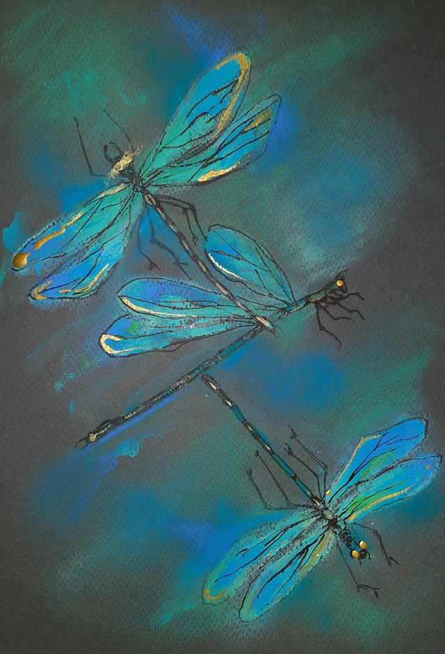 Living room print by Karina Góra titled Dragonfly