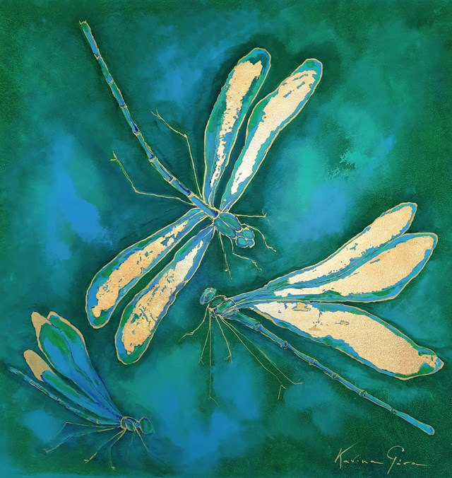 Living room painting by Karina Góra titled Dragonfly 
