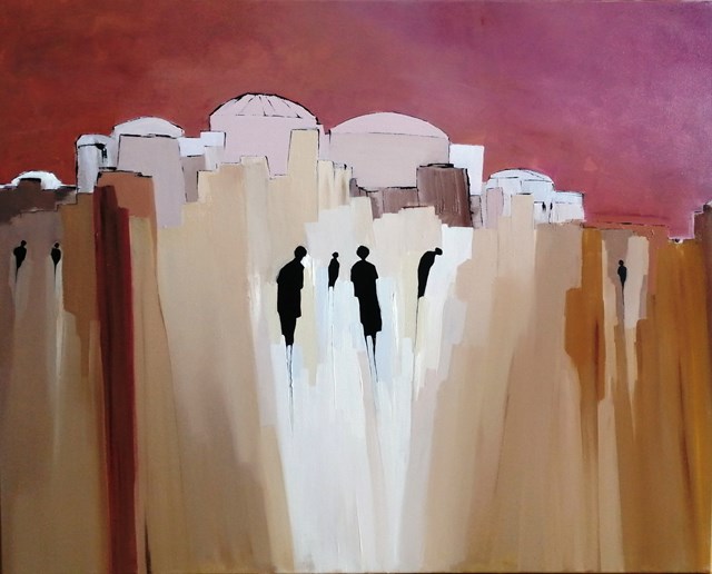 Living room painting by Mariusz Makuła titled Amman 