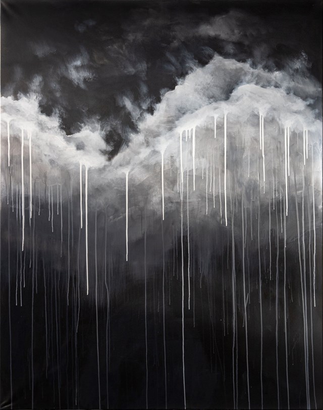 Living room painting by Karolina Treler titled Clouds