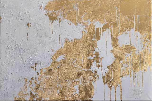 Living room painting by Karolina Treler titled Gold