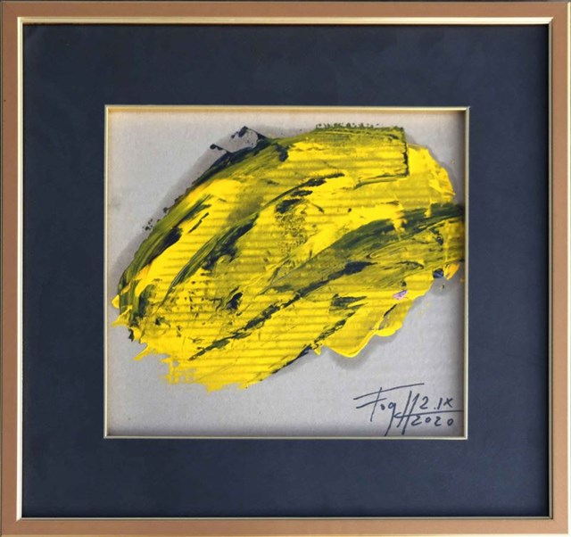 Obraz do salonu artysty Andrzej Fogtt pod tytułem Żółta abstrakcja