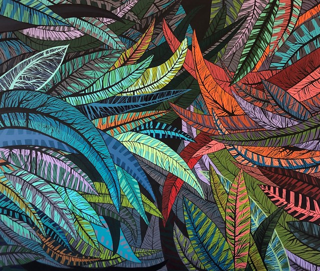 Obraz do salonu artysty Urszula Grosicka pod tytułem Kolorowe liście