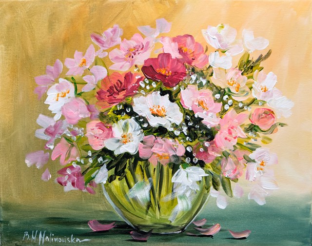 Living room painting by Barbara M.Malinowska titled Bouquet