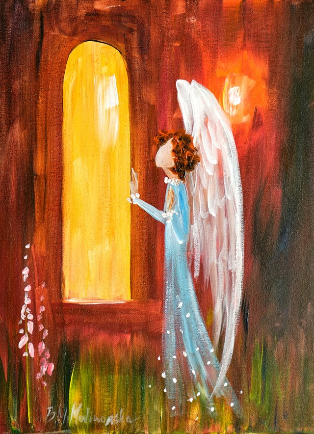 Living room painting by Barbara M.Malinowska titled Angel
