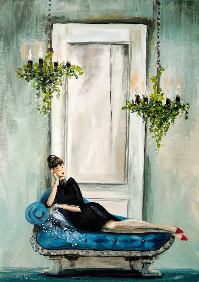 Living room painting by Barbara M.Malinowska titled When I fall asleep