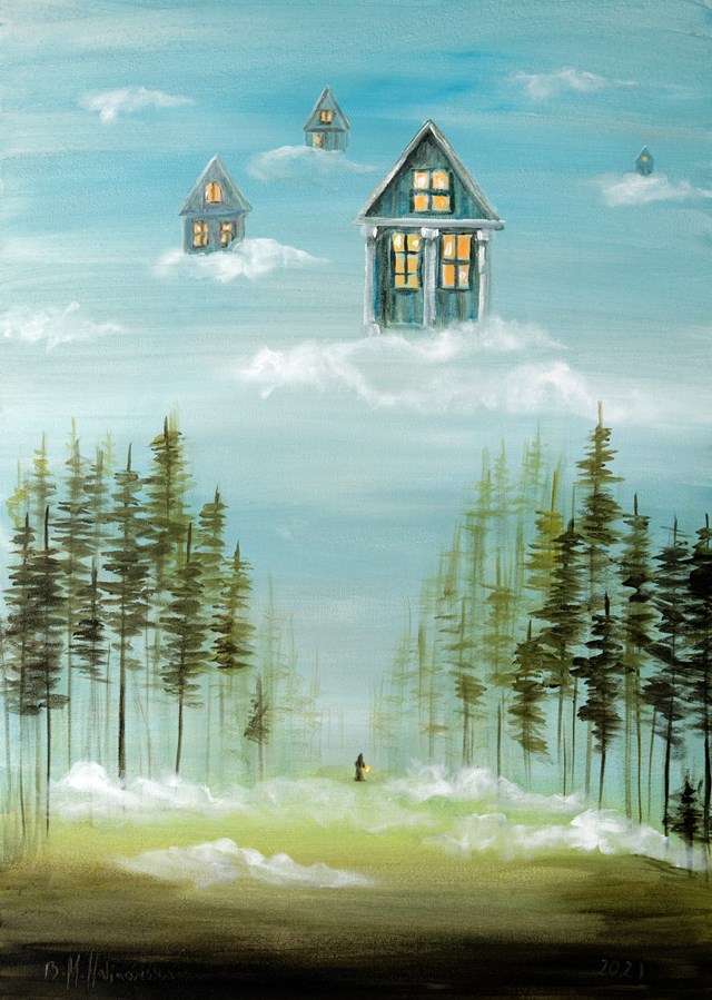 Living room painting by Barbara M.Malinowska titled Way home II