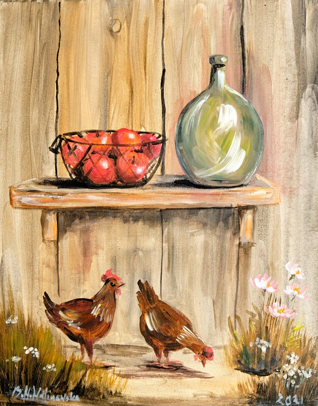 Living room painting by Barbara M.Malinowska titled "Birds II"