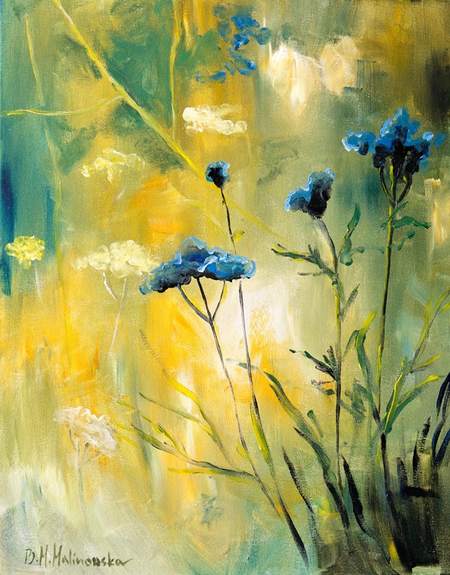 Obraz do salonu artysty Barbara M.Malinowska pod tytułem "Jesienne kwiaty I"