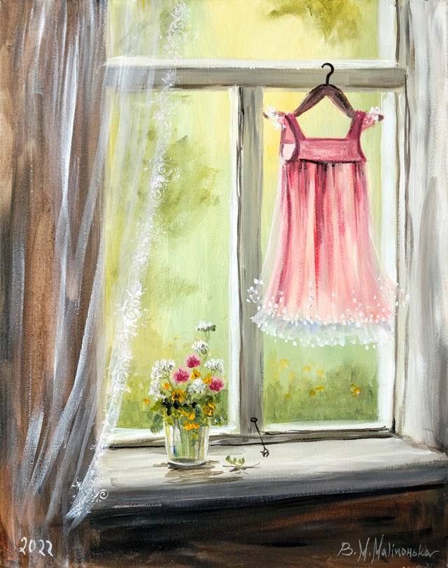 Living room painting by Barbara M.Malinowska titled "Tchnienie"