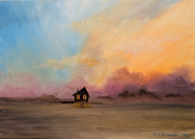 Obraz do salonu artysty Barbara M.Malinowska pod tytułem "Mgła i wiatr"